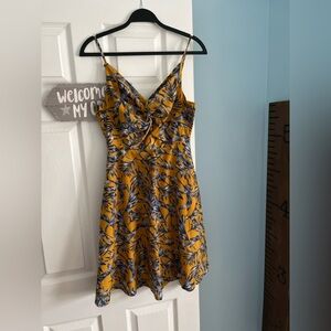 Floral Yellow and Blue Dress
